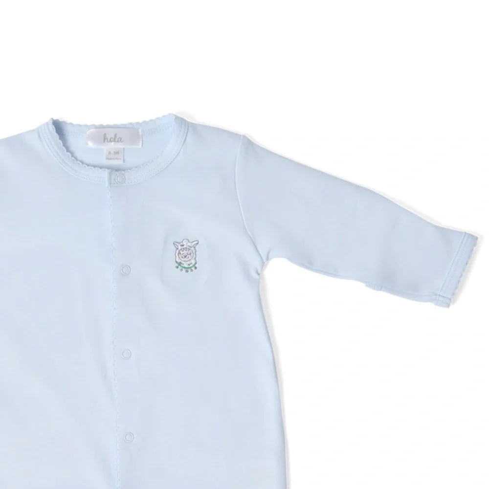 Footie Pima Cotton Footed Sleeper Pajama Boys Playsuit Blue Outfit HOLA BABY 6-9